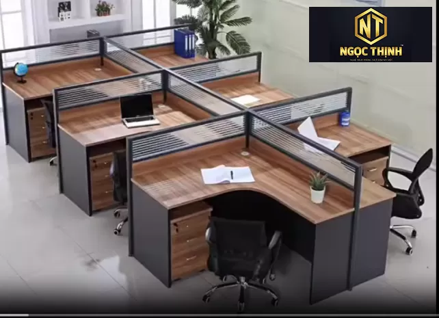 Mẫu bàn làm việc theo từng cụm nhân viên văn  phòng tại Nội Thất Ngọc Thịnh